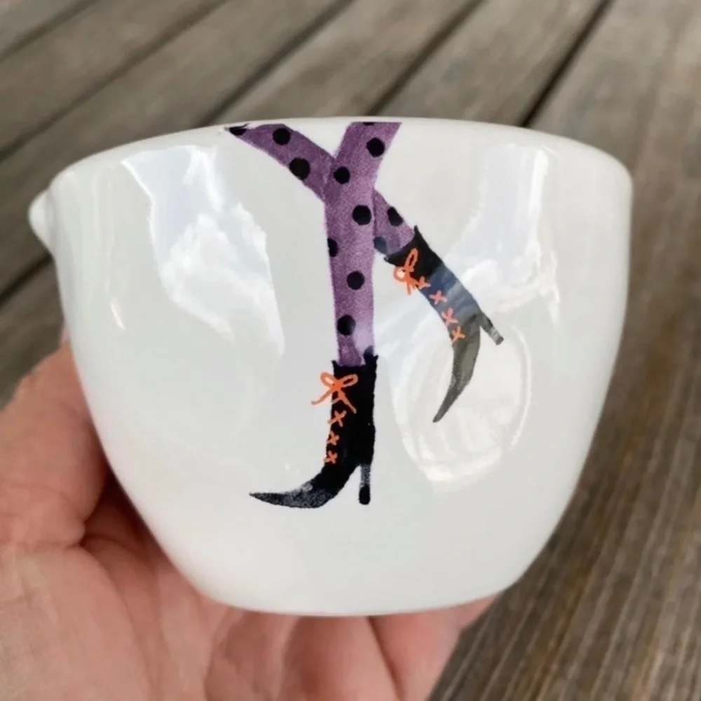 Rae Dunn Measuring Cups Halloween Witch Feet Ceramic Pottery farmhouse Halloween